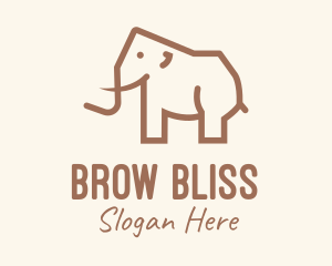 Brown Mammoth Elephant logo design