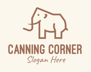 Brown Mammoth Elephant logo design