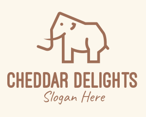 Brown Mammoth Elephant logo design