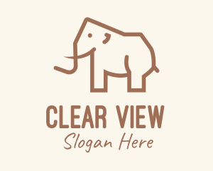 Brown Mammoth Elephant logo design