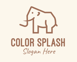 Brown Mammoth Elephant logo design