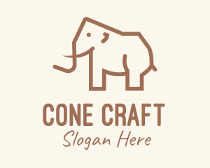 Brown Mammoth Elephant logo design