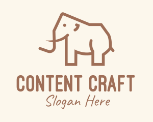 Brown Mammoth Elephant logo design