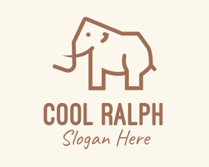 Brown Mammoth Elephant logo design