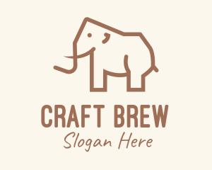 Brown Mammoth Elephant logo design