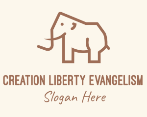 Brown Mammoth Elephant logo design