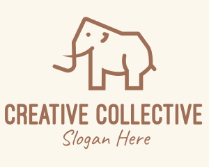 Brown Mammoth Elephant logo design