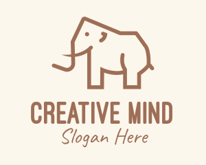 Brown Mammoth Elephant logo design