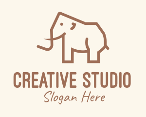 Brown Mammoth Elephant logo design