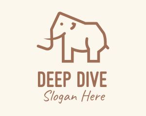 Brown Mammoth Elephant logo design