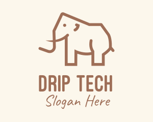 Brown Mammoth Elephant logo design