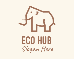 Brown Mammoth Elephant logo design