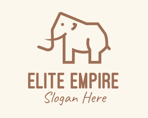 Brown Mammoth Elephant logo design