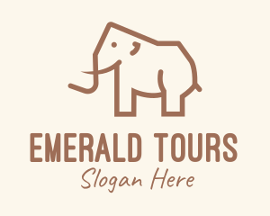 Brown Mammoth Elephant logo design