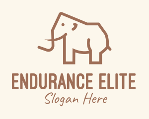 Brown Mammoth Elephant logo design