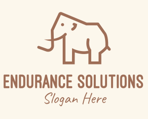 Brown Mammoth Elephant logo design