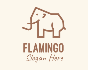 Brown Mammoth Elephant logo design