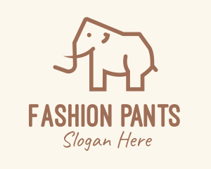 Brown Mammoth Elephant logo design