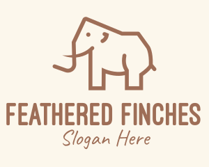 Brown Mammoth Elephant logo design