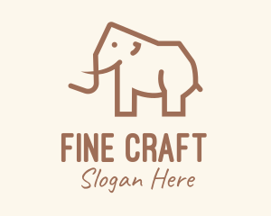 Brown Mammoth Elephant logo design