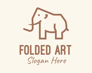 Brown Mammoth Elephant logo design