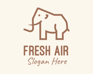 Brown Mammoth Elephant logo design