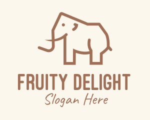 Brown Mammoth Elephant logo design