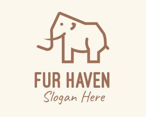 Brown Mammoth Elephant logo design