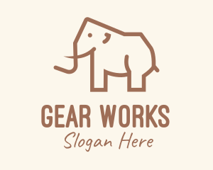 Brown Mammoth Elephant logo design