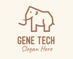 Brown Mammoth Elephant logo design