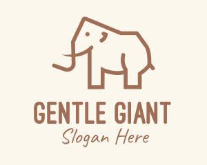 Elephant - Brown Mammoth Elephant logo design