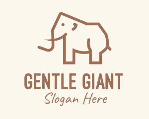 Brown Mammoth Elephant logo design