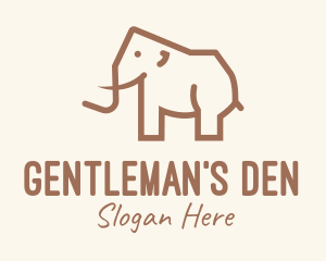 Brown Mammoth Elephant logo design