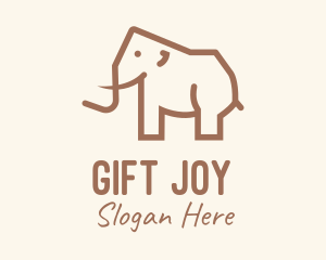 Brown Mammoth Elephant logo design