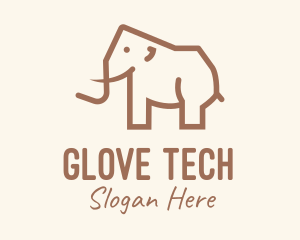 Brown Mammoth Elephant logo design