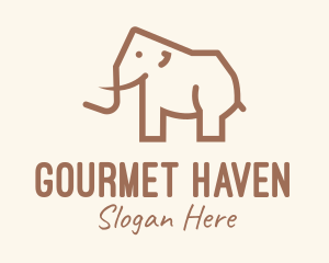 Brown Mammoth Elephant logo design