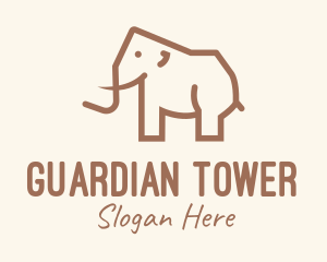 Brown Mammoth Elephant logo design