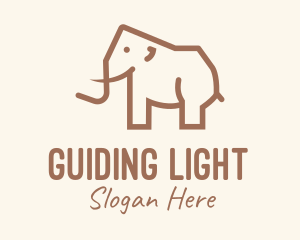 Brown Mammoth Elephant logo design