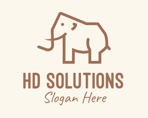 Brown Mammoth Elephant logo design