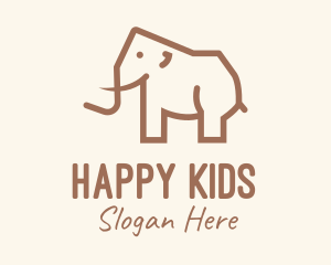 Brown Mammoth Elephant logo design