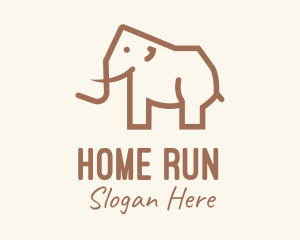 Brown Mammoth Elephant logo design