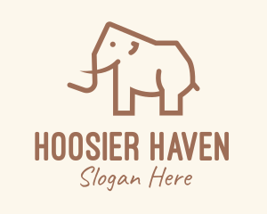 Brown Mammoth Elephant logo design