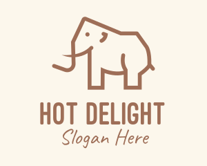 Brown Mammoth Elephant logo design