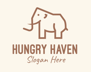 Brown Mammoth Elephant logo design