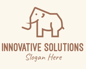 Brown Mammoth Elephant logo design