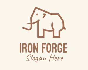 Brown Mammoth Elephant logo design