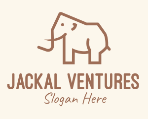 Brown Mammoth Elephant logo design