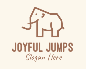 Brown Mammoth Elephant logo design