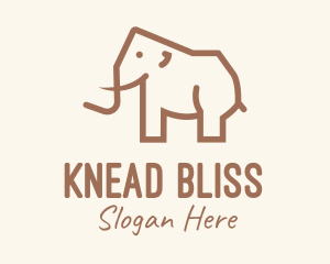 Brown Mammoth Elephant logo design