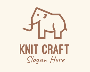 Brown Mammoth Elephant logo design